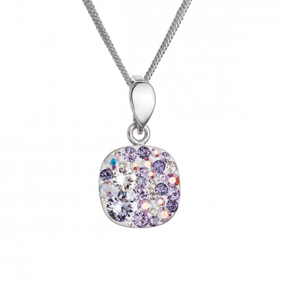 Stříbrný náhrdelník se Swarovski krystaly 32088.3 sviolet