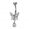 Piercing do pupíku motýlek (růžová)