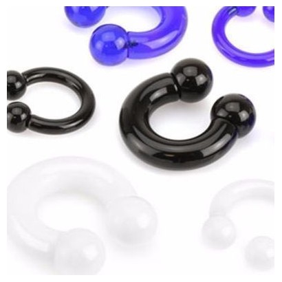 Piercing akrylátová podkova maxi HWAH modrá (5 mm)