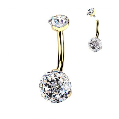 Zlacený piercing do pupíku - TITAN