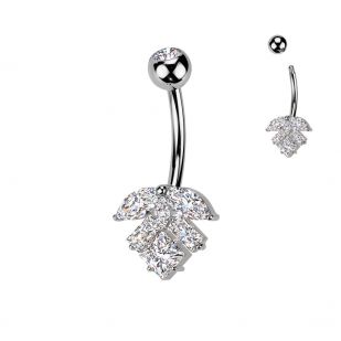 Piercing do pupíku - TITAN + bižuterie