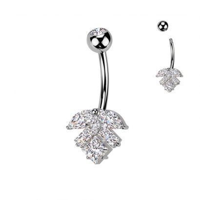 Piercing do pupíku - TITAN + bižuterie