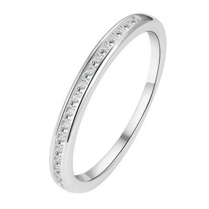 Stříbrný prsten se zirkony (1,69 g, 56)