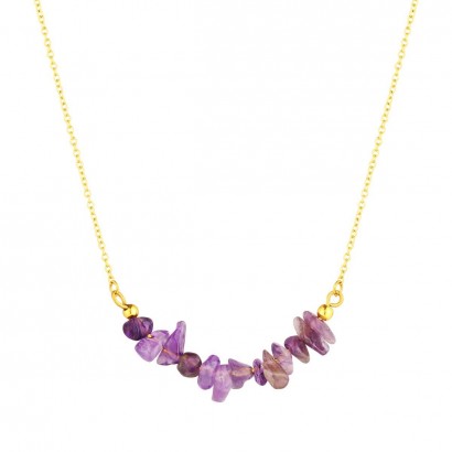Náhrdelník s kamenem ametyst 42037.3 ocel