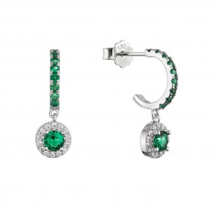 Stříbrné náušnice se zelenými zirkony 11794.3 emerald