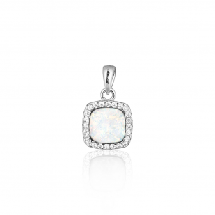 Stříbrný přívěsek s opálem a zirkony