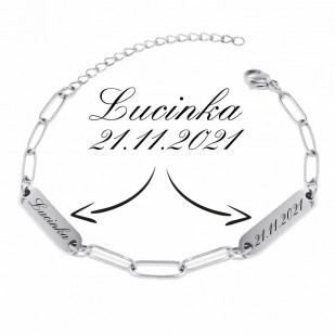 Personalizovaný ocelový náramek se dvěma destičkami