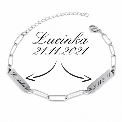 Personalizovaný ocelový náramek se dvěma destičkami