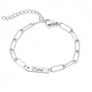 Personalizovaný ocelový náramek s destičkou