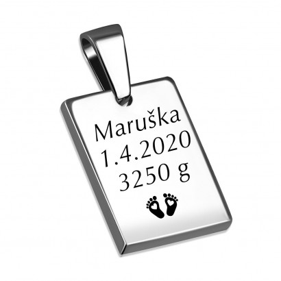 Personalizovaný ocelový přívěsek s rytinou