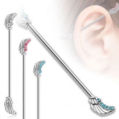 Činka industrial chirurgická ocel křídla HWBI12 (modrá)