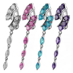 Stříbrný piercing do pupíku