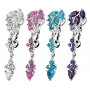 Stříbrný piercing do pupíku