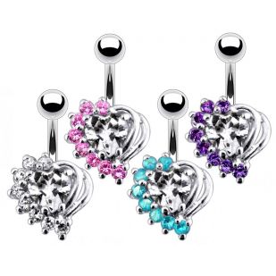 Stříbrný piercing do pupíku