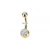 Zlacený piercing do pupíku banánek - TITAN (1,6 x 10 x 4/6)