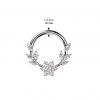 Ocelový septum piercing kytička s lístky (1,2 x 8 mm)