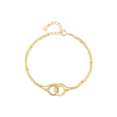 Stříbrný zlacený náramek