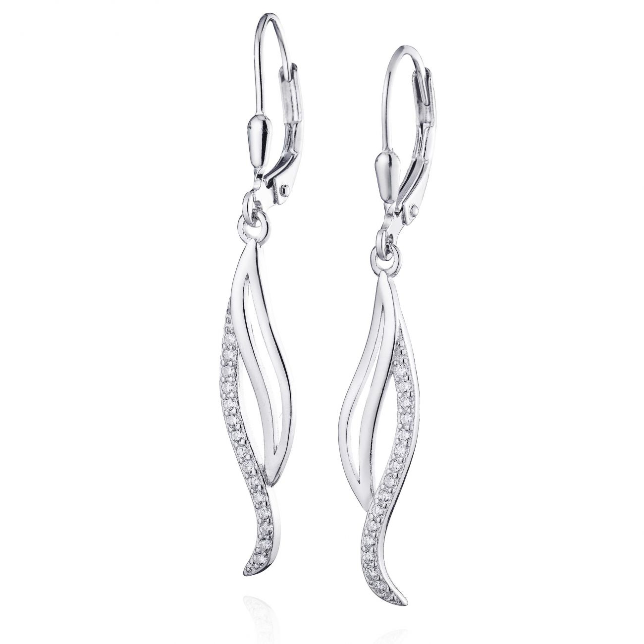 NUBIS Visací náušnice se zirkony - NB-3179