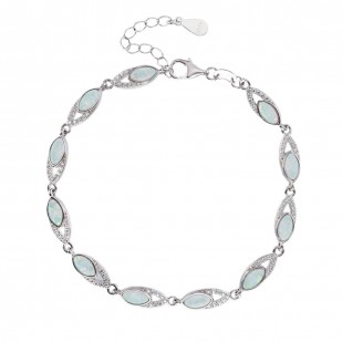 Stříbrný náramek s opálem