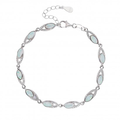 Stříbrný náramek s opálem