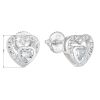 Stříbrné náušnice pecka se zirkonem bílé srdce 11288.1