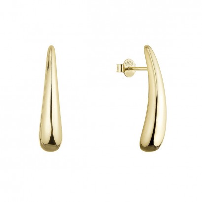 Pozlacené stříbrné náušnice dlouhé kapky 61118