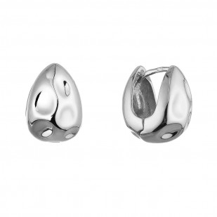 Stříbrné náušnice tvarované kruhy 61105