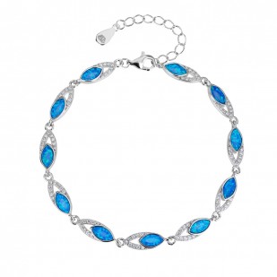 Stříbrný náramek s opálem