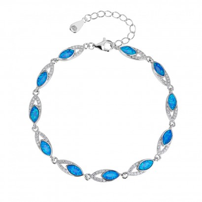 Stříbrný náramek s opálem