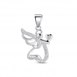 Stříbrný přívěsek andělíček se srdíčkem