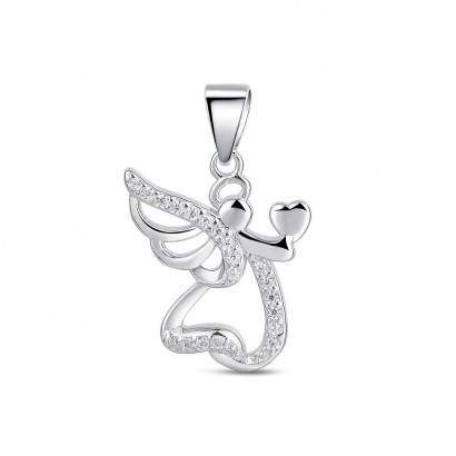 Stříbrný přívěsek andělíček se srdíčkem