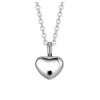 Náhrdelník - pamětní přívěsek, pietní přívěsek, přívěsek na popel srdíčko s černým zirkonem