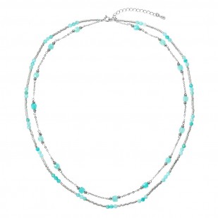 Stříbrný náhrdelník s amazonity 12183.3