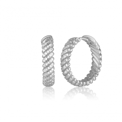 Stříbrné náušnice kroužky se zirkony