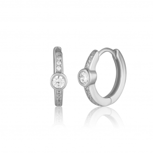 Stříbrné náušnice kroužky se zirkony