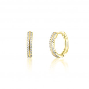 Stříbrné zlacené náušnice kroužky se zirkony