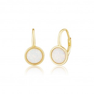 Stříbrné zlacené náušnice s opálem