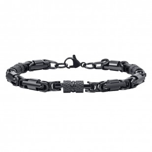 Pánský černý ocelový náramek