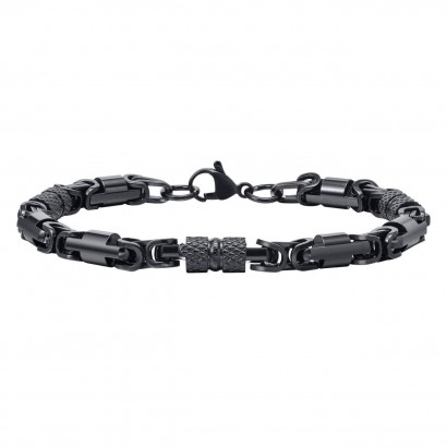 Pánský černý ocelový náramek