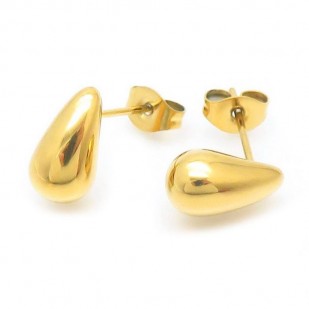 Zlacené ocelové náušnice kapky