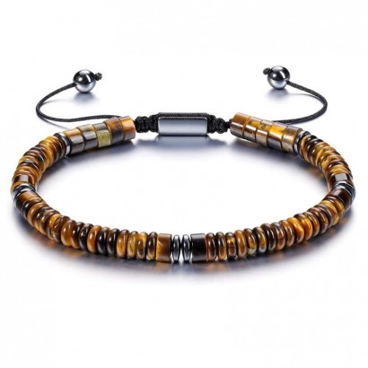 Pánský korálkový náramek tygří oko