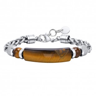 Pánský ocelový náramek s tygřím okem