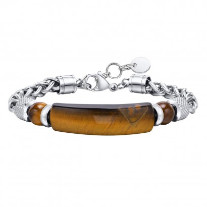 Pánský ocelový náramek s tygřím okem