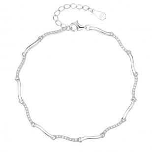 Dámský stříbrný náramek se zirkony