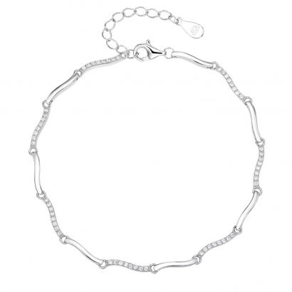 Dámský stříbrný náramek se zirkony
