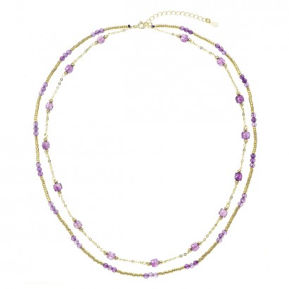 Pozlacený náhrdelník s ametysty 12183.3