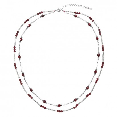 Stříbrný náhrdelník s granáty 12183.3