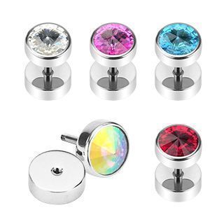 Piercing falešný plug zirkon (čirý)