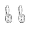 Stříbrné náušnice visací s krystaly Swarovski bílý obdélník 31278.1