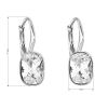 Stříbrné náušnice visací s krystaly Swarovski bílý obdélník 31278.1